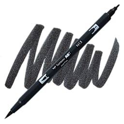 Tombow Dual Brush Pen - Black pen and swatch