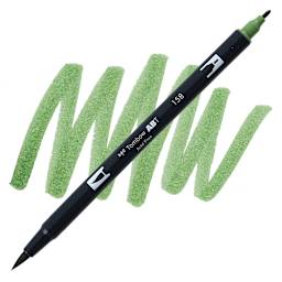 Tombow Dual Brush Pen - Dark Olive pen and swatch