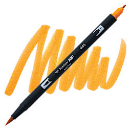 Tombow Dual Brush Pen - Golden Ochre pen and swatch