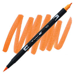 Tombow Dual Brush Pen - Orange pen and swatch
