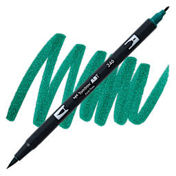 Tombow Dual Brush Pen - Sea Green pen and swatch