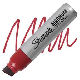 Sharpie Magnum 44 Marker - Red, Wide marker and swatch