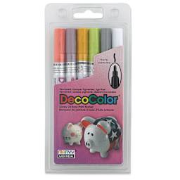 Decocolor Paint Markers- Retro Colors, Set of 6, Fine Tip (front)