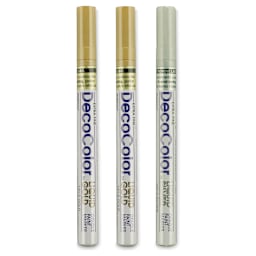 Decocolor Paint Markers - Metallic Colors, Extra Fine Tip, Set of 3 (set contents)