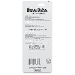 Decocolor Paint Markers - Metallic Colors, Extra Fine Tip, Set of 3 (back of package)