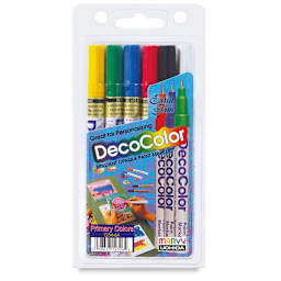 Decocolor Paint Markers - Primary Colors, Extra Fine Tip, Set of 6
