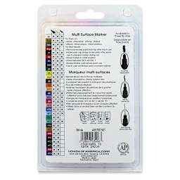 Decocolor Paint Markers - Primary Colors, Broad Tip, Set of 6 (back of package)