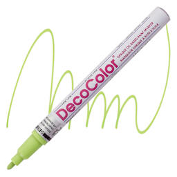 Decocolor Paint Marker - Lime Green, Fine Tip marker and swatch
