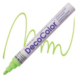 Decocolor Paint Marker - Lime Green, Broad Tip marker and swatch