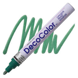 Decocolor Paint Marker - Pine Green, Broad Tip marker and swatch