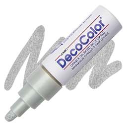 Decocolor Jumbo Paint Marker - Silver marker and swatch