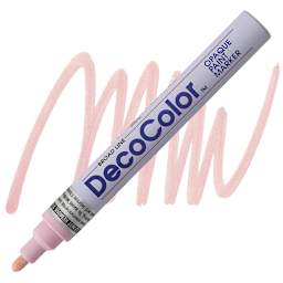 Decocolor Paint Marker - Blush Pink, Broad Tip marker and swatch