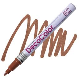Decocolor Paint Marker - Brown, Fine Tip marker and swatch