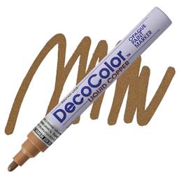 Decocolor Paint Marker - Copper, Broad Tip marker and swatch