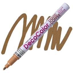 Decocolor Paint Marker - Copper, Fine Tip marker and swatch
