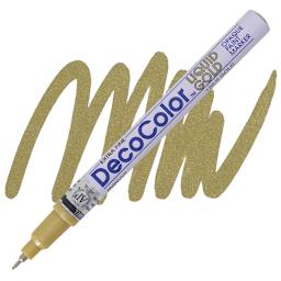 Decocolor Paint Marker - Gold, Extra Fine Tip marker and swatch