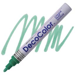 Decocolor Paint Marker - Green, Broad Tip marker and swatch