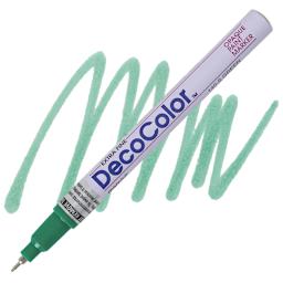 Decocolor Paint Marker - Green, Extra Fine Tip marker and swatch