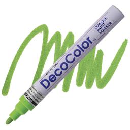 Decocolor Paint Marker - Light Green, Broad Tip marker and swatch