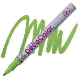 Decocolor Paint Marker - Light Green, Fine Tip marker and swatch