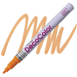 Decocolor Paint Marker - Orange, Fine Tip marker and swatch