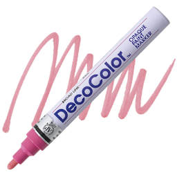 Decocolor Paint Marker - Pink, Broad Tip marker and swatch