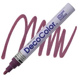 Decocolor Paint Marker - Plum, Broad Tip marker and swatch