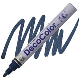 Decocolor Paint Marker - Ultramarine, Broad Tip marker and swatch