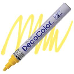 Decocolor Paint Marker - Yellow, Broad Tip marker and swatch