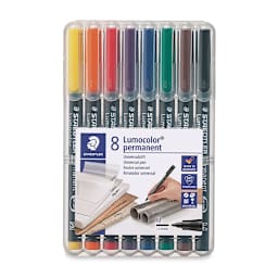 Staedtler Lumocolor Permanent Marker Set of 8 - Assorted, Medium