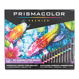 Prismacolor Premier Dual-Ended Art Markers - Hyper Brights, Set of 12 (front of package)