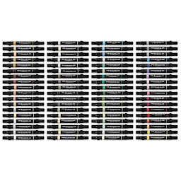 Prismacolor Premier Dual-Ended Art Markers - Assorted Colors, Set B, Set of 72, markers laid out with caps on