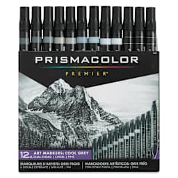 Prismacolor Premier Dual-Ended Art Marker Set - Cool Grays, Set of 12