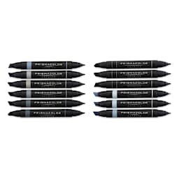Prismacolor Premier Dual-Ended Art Marker Set - Cool Grays, Set of 12, markers with caps off
