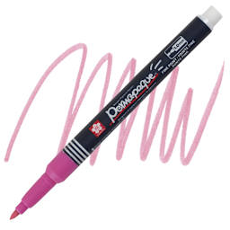 Sakura Permapaque Opaque Paint Marker - Pink, Fine Point marker and swatch