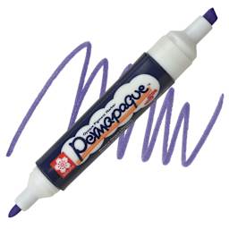 Sakura Permapaque Opaque Paint Marker - Purple, Dual Point marker and swatch