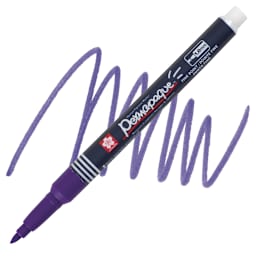 Sakura Permapaque Opaque Paint Marker - Purple, Fine Point marker and swatch