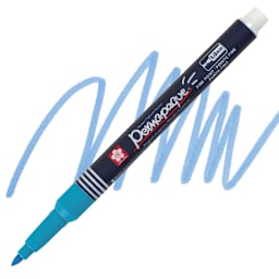 Sakura Permapaque Opaque Paint Marker - Sky Blue, Fine Point marker and swatch