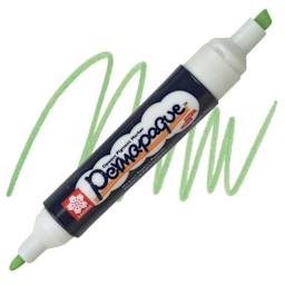 Sakura Permapaque Opaque Paint Marker - Yellow Green, Dual Point marker and swatch