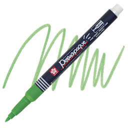 Sakura Permapaque Opaque Paint Marker - Yellow Green, Fine Point marker and swatch