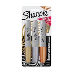 Sharpie Chisel Tip Markers - Set of 3, Gold/Silver/Bronze (in package)