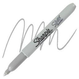 Sharpie Metallic Fine Point Marker - Silver marker and swatch
