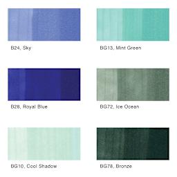 Copic Sketch Marker Set - Set of 6, Sea & Sky Colors