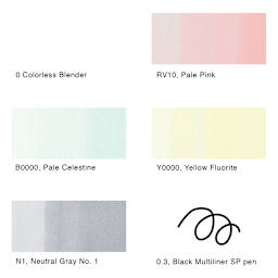 Copic Sketch Marker Set - Set of 6, Blending Basics