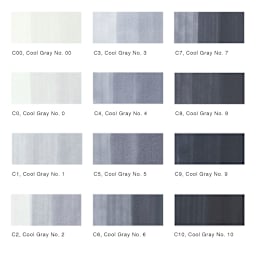 Copic Sketch Marker Set - Cool Grays, Set of 12, color swatches