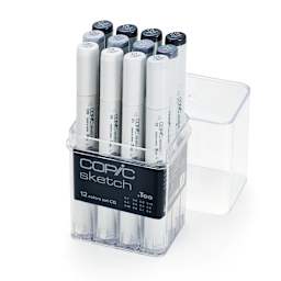 Copic Sketch Marker Set - Cool Grays, Set of 12
