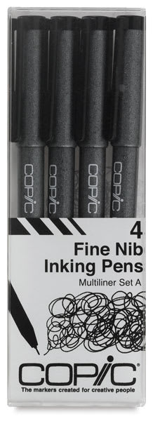 Set of 4 Pens, Fine Nib, Set A
