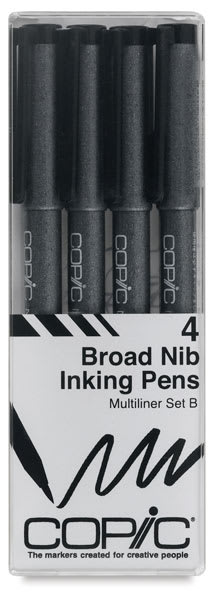 Set of 4 Pens, Broad Nib, Set B