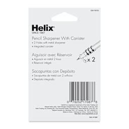 Helix Hand-Held Pencil Sharpener - Double Hole, back of the packaging
