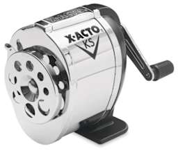 X-Acto KS Pencil Sharpener - Angled view of manual Pencil sharpener showing 8 pencil slots
